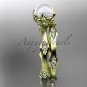 14kt yellow gold diamond floral wedding set, engagement set AP132S