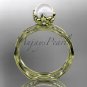 14kt yellow gold diamond floral wedding set, engagement set AP132S