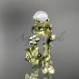 14kt yellow gold diamond pearl unique engagement ring AP209