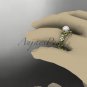 14kt yellow gold diamond pearl unique engagement ring AP209