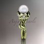 14kt yellow gold diamond pearl unique engagement ring AP224