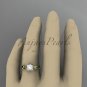 Unique 14kt yellow gold diamond pearl leaf and vine engagement ring AP248