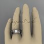 Unique platinum diamond leaf and vine pearl engagement ring AP253