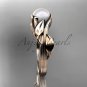 14kt rose gold pearl leaf and vine engagement ring AP273