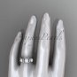 14k white gold diamond pearl engagement ring AP274