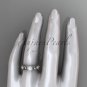 14kt white gold diamond pearl unique engagement ring, wedding ring AP152