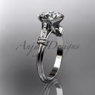 14k white gold diamond leaf,vine wedding ring,engagement ring ADLR23