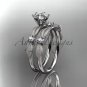 Platinum engagement set, wedding set with a Forever One Moissanite center stone ADER177