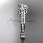 Platinum diamond engagement ring with a "Forever One" Moissanite center stone ADER134