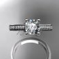Platinum diamond engagement ring with a "Forever One" Moissanite center stone ADER134