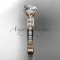 14kt rose gold diamond engagement ring with a "Forever Brilliant" Moissanite center stone ADER142