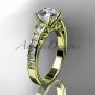 14kt yellow gold diamond engagement ring with a "Forever Brilliant" Moissanite center stone ADER142