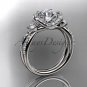 14kt white gold diamond unique engagement ring, wedding ring ADER146