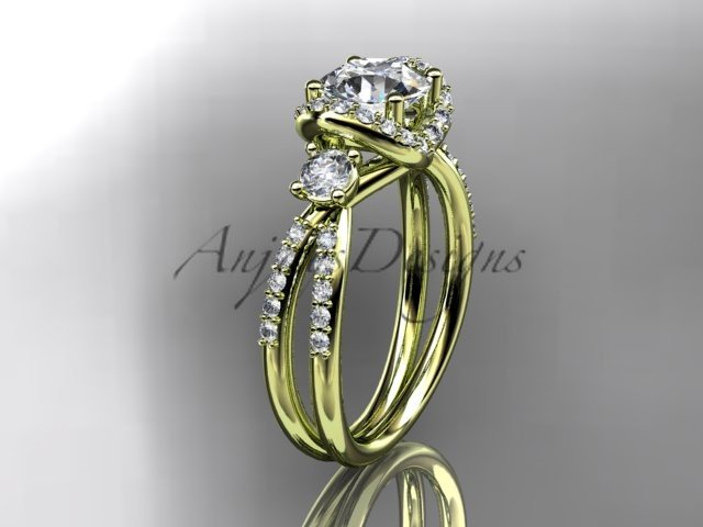 14kt yellow gold diamond engagement ring with a "Forever Brilliant" Moissanite center stone ADER146