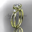 14kt yellow gold diamond engagement ring with a "Forever Brilliant" Moissanite center stone ADER146