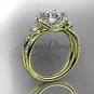 14kt yellow gold diamond engagement ring with a "Forever Brilliant" Moissanite center stone ADER146