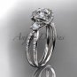 Platinum diamond unique engagement ring with a "Forever Brilliant" Moissanite center stone ADER146