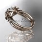 14kt rose gold diamond engagement ring with a Forever One Moissanite center stone ADER155