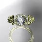 14kt yellow gold diamond engagement ring with a Forever One Moissanite  center stone ADER155