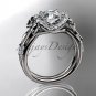 Platinum diamond engagement ring with a Forever One Moissanite center stone ADER155