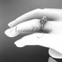 Platinum diamond engagement ring with a Forever One Moissanite center stone ADER155