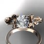 14kt rose gold diamond unique engagement ring, wedding ring ADER154