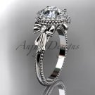 14kt white gold engagement ring with a "Forever One " Moissanite center stone ADER157