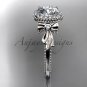 Platinum engagement ring, wedding ring with a "Forever One" Moissanite center stone ADER157