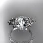 Platinum engagement ring, wedding ring with a "Forever One" Moissanite center stone ADER157