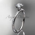 14kt white gold diamond engagement ring with a "Forever Brilliant" Moissanite center stone ADER145