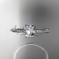 14kt white gold diamond engagement ring with a "Forever Brilliant" Moissanite center stone ADER145