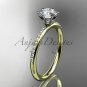 14kt yellow gold diamond engagement ring with a "Forever Brilliant" Moissanite center stone ADER145