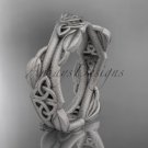 14k white gold celtic knot matte finish wedding band CT7354G