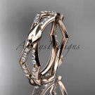 14k rose gold diamond leaf,vine wedding ring ADLR353B