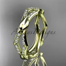 14k yellow gold diamond leaf,vine wedding ring ADLR353B