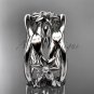 Platinum leaf and vine, flower wedding ring,wedding band ADLR352G
