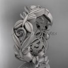 Platinum leaf and vine, flower wedding ring,wedding band ADLR348G