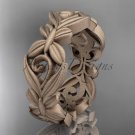 14k rose gold leaf and vine,flower wedding ring,wedding band ADLR348G