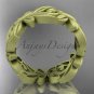 14k yellow gold leaf and vine,flower wedding ring,wedding band ADLR348G