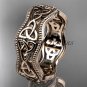 14kt rose gold celtic trinity knot engagement ring, wedding band CT750B