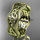 14kt yellow gold celtic trinity knot engagement ring, wedding band CT750B