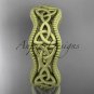 14kt yellow gold celtic trinity knot matte finish engagement ring, wedding band CT750B