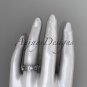 14kt white gold celtic trinity knot engagement ring with a Moissanite center stone CT759