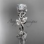 Platinum celtic trinity knot engagement ring with a Moissanite center stone CT759