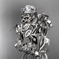 14kt white gold celtic trinity knot engagement set, wedding ring CT759S