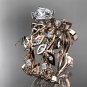 14kt rose gold celtic trinity knot engagement set, wedding ring CT759S