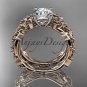 14kt rose gold celtic trinity knot engagement set, wedding ring CT759S