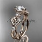 14kt rose gold celtic trinity knot engagement ring, wedding ring CT768