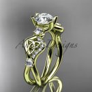 14kt yellow gold celtic trinity knot engagement ring, wedding ring CT768