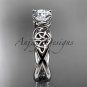 14kt white gold celtic trinity knot engagement ring, wedding ring CT770